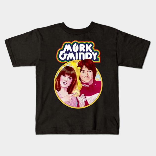 Mork and Mindy Kids T-Shirt by Trazzo